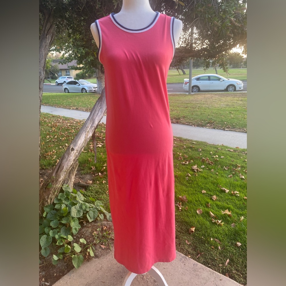 Vintage Lauren Hansen Sport 95% cotton 5% spandex maxi dress. Made in Hong Kong.